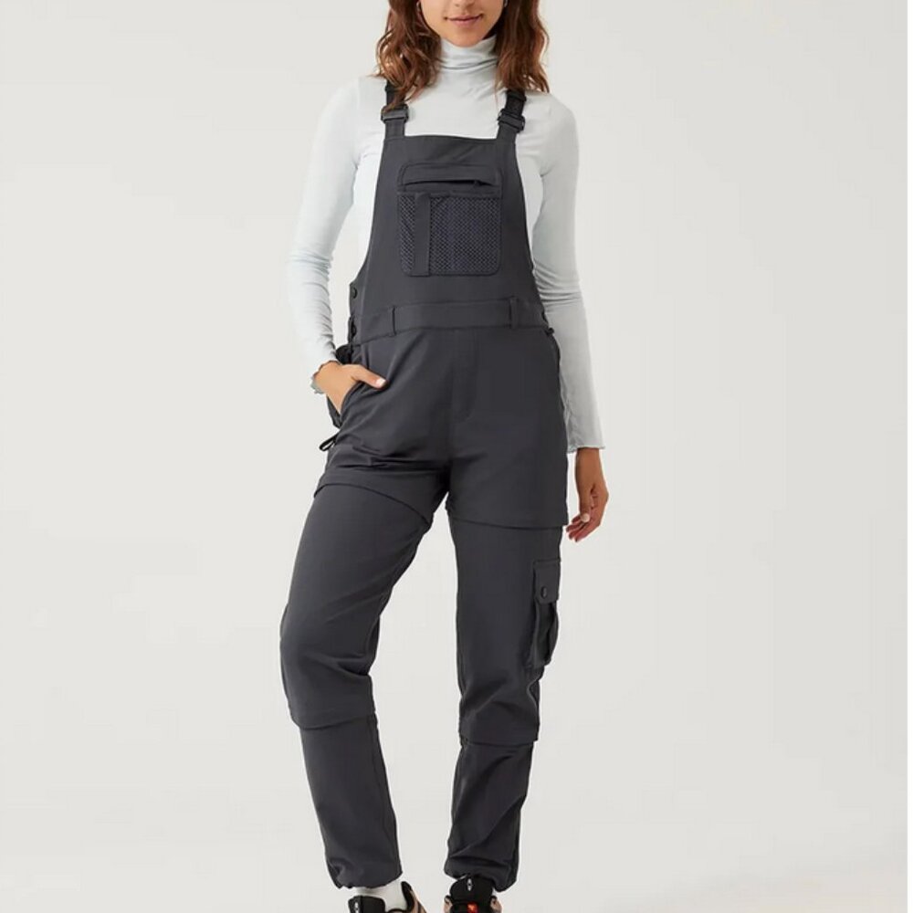 Outdoor Voices Black RecTrek Zip-Off Overalls, XS
